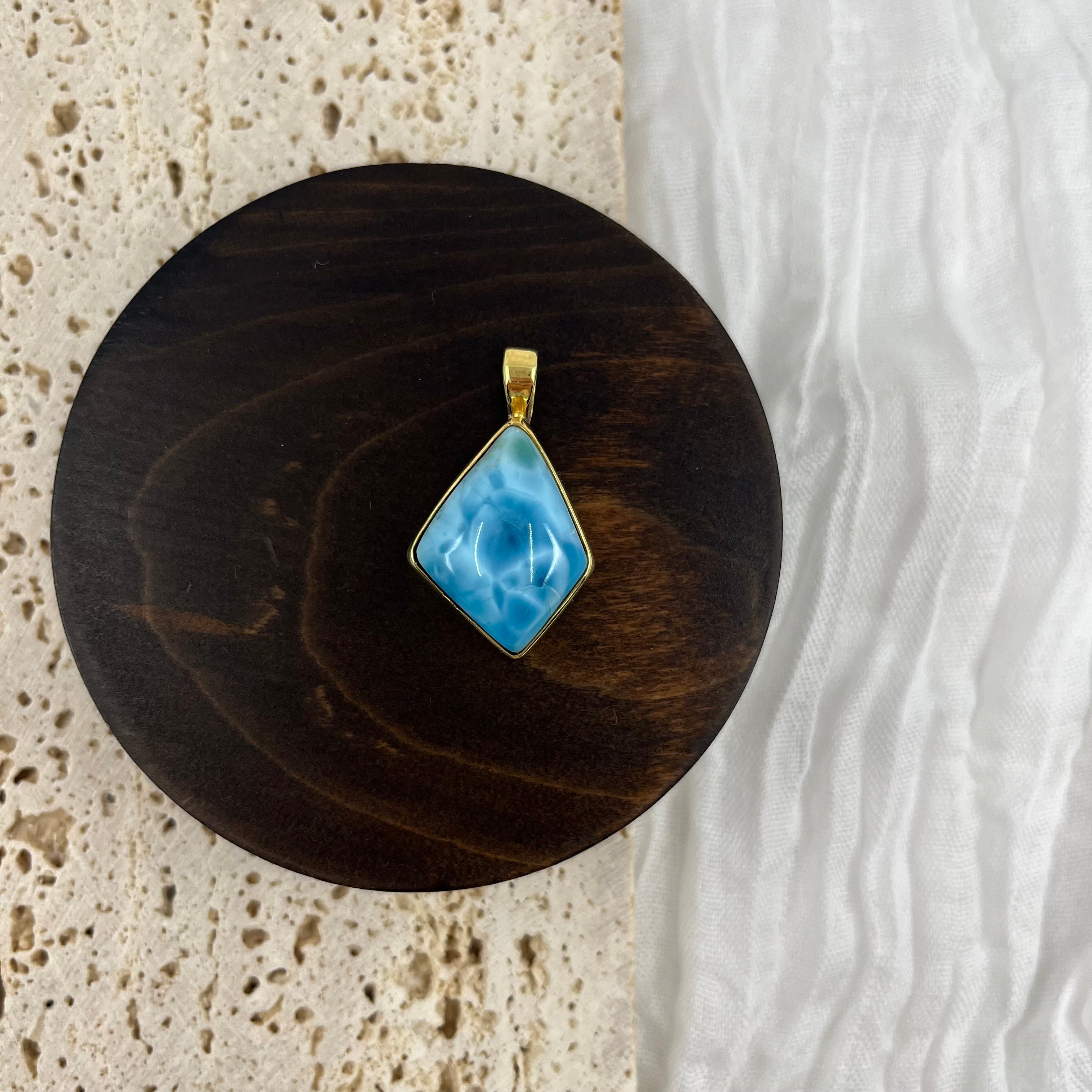 Larimar Gold Pendant #13