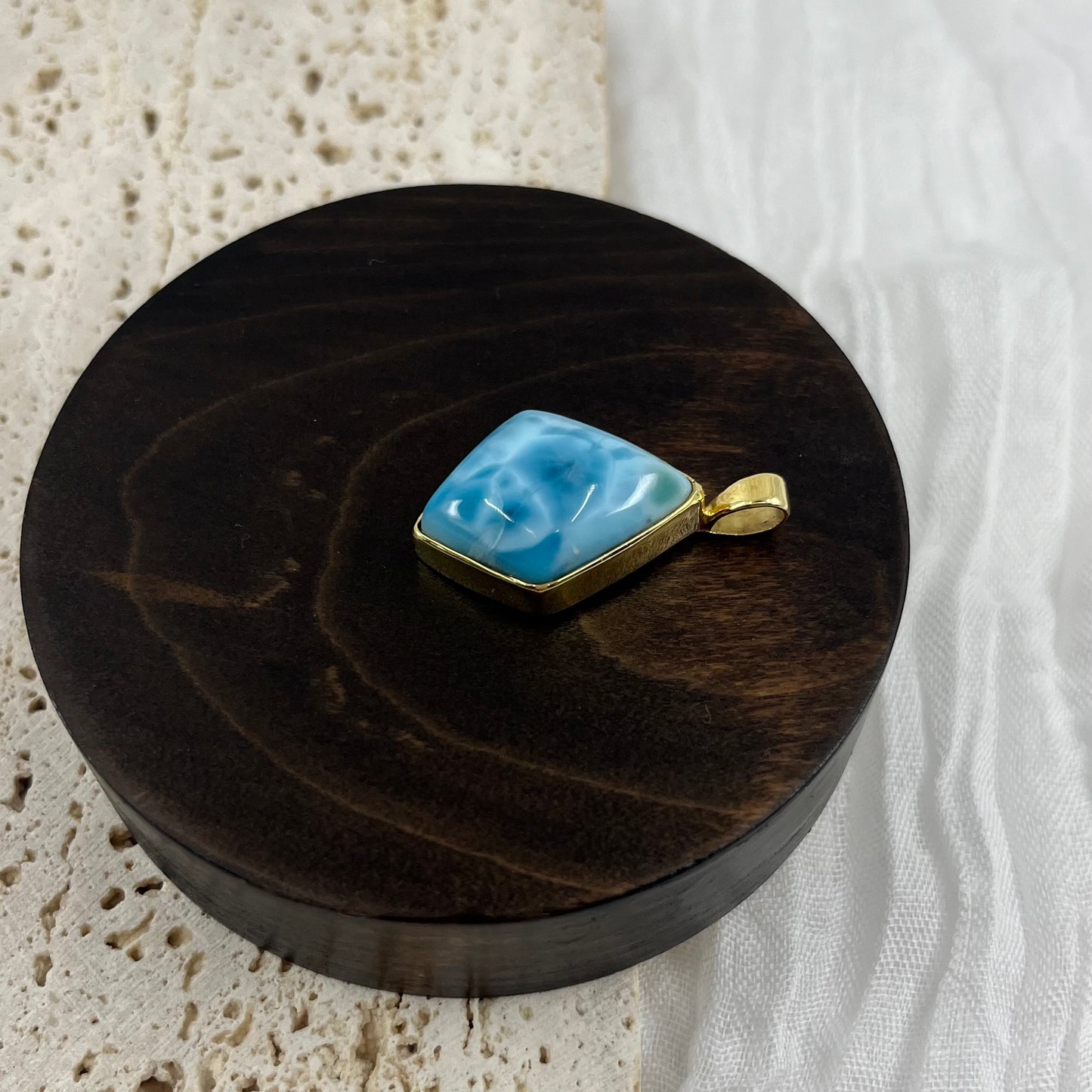 【NEW】Larimar Necklace Gold Pendant #20