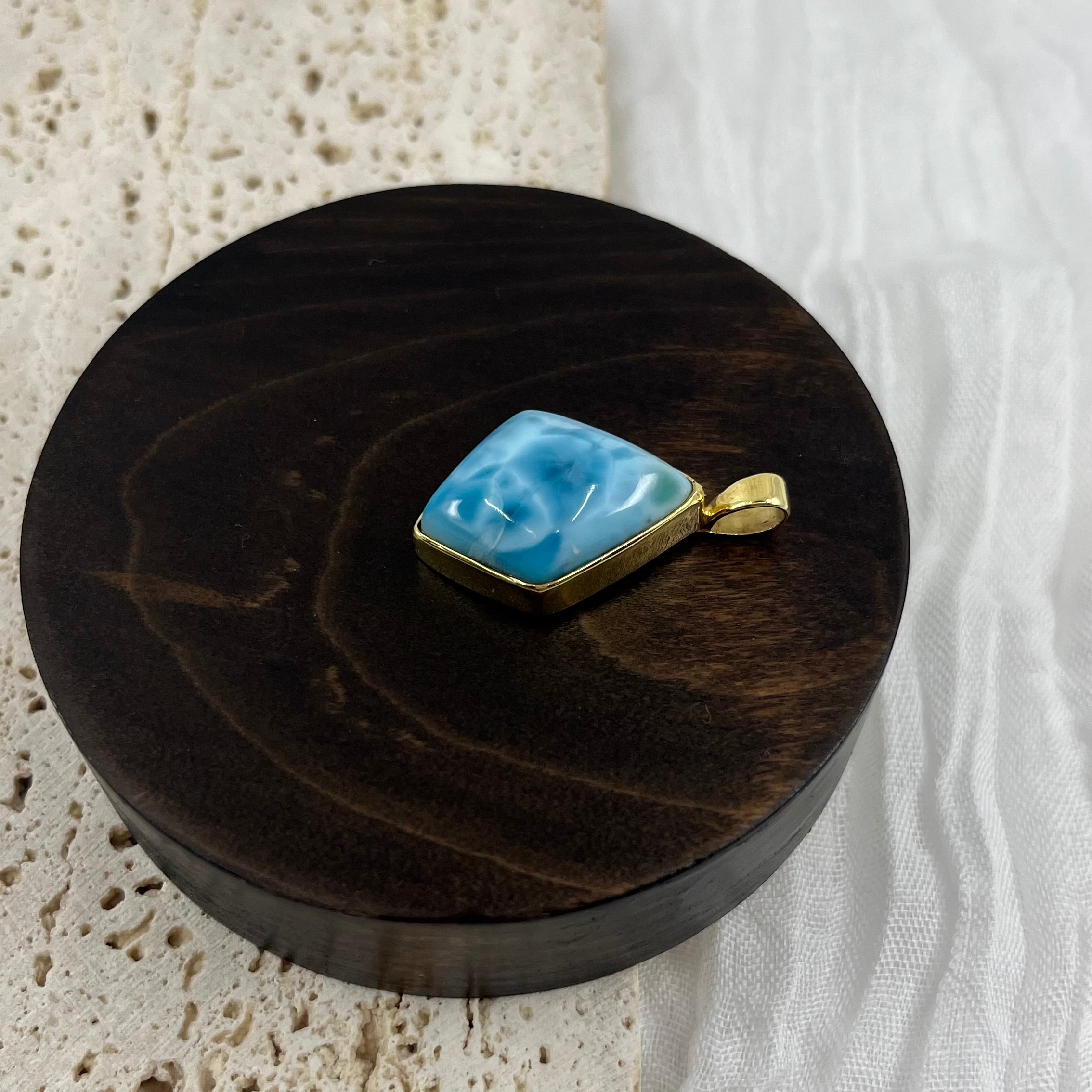 Larimar Gold Pendant #13