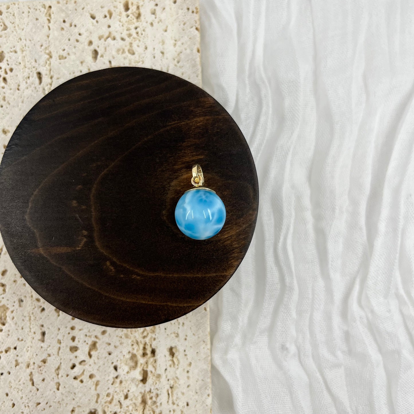 【NEW】Larimar Necklace Gold Pendant #22