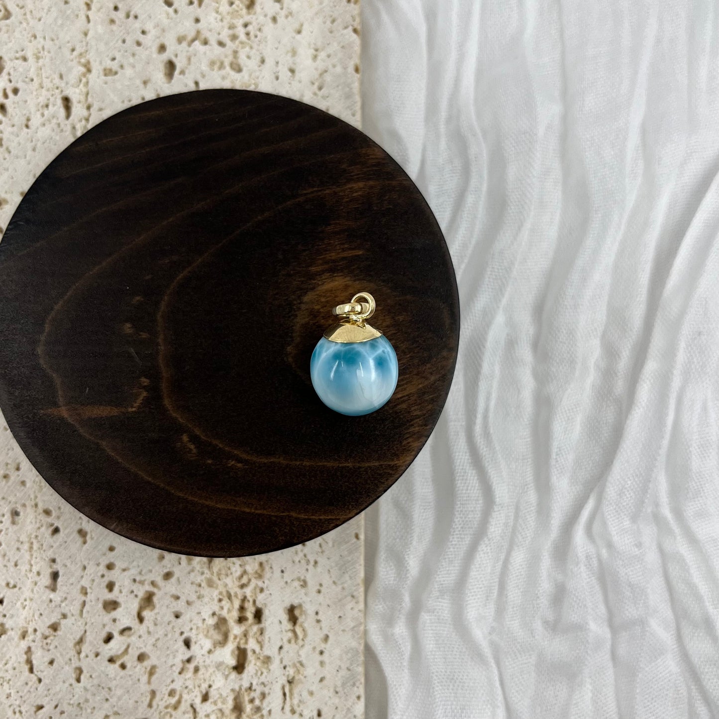 【NEW】Larimar Necklace Gold Pendant #24