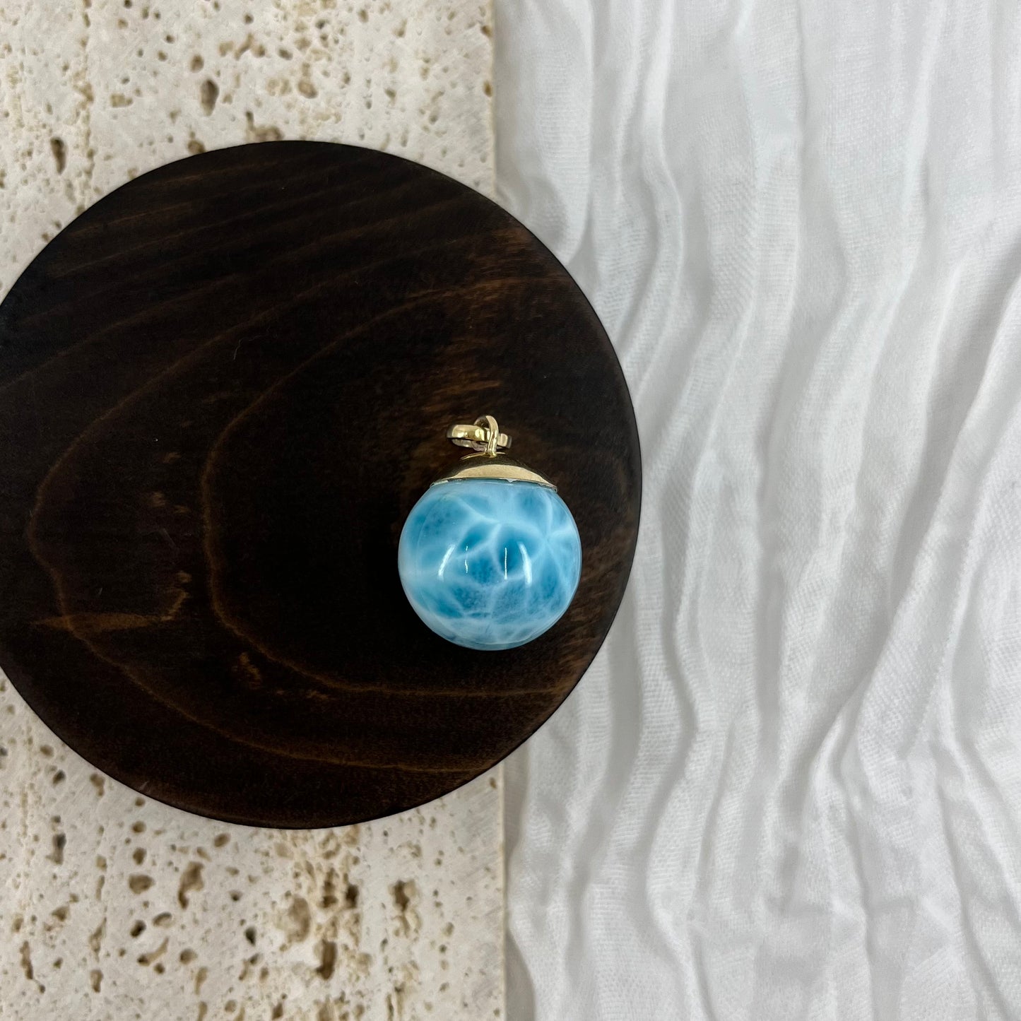 【NEW】Larimar Necklace Gold Pendant #27