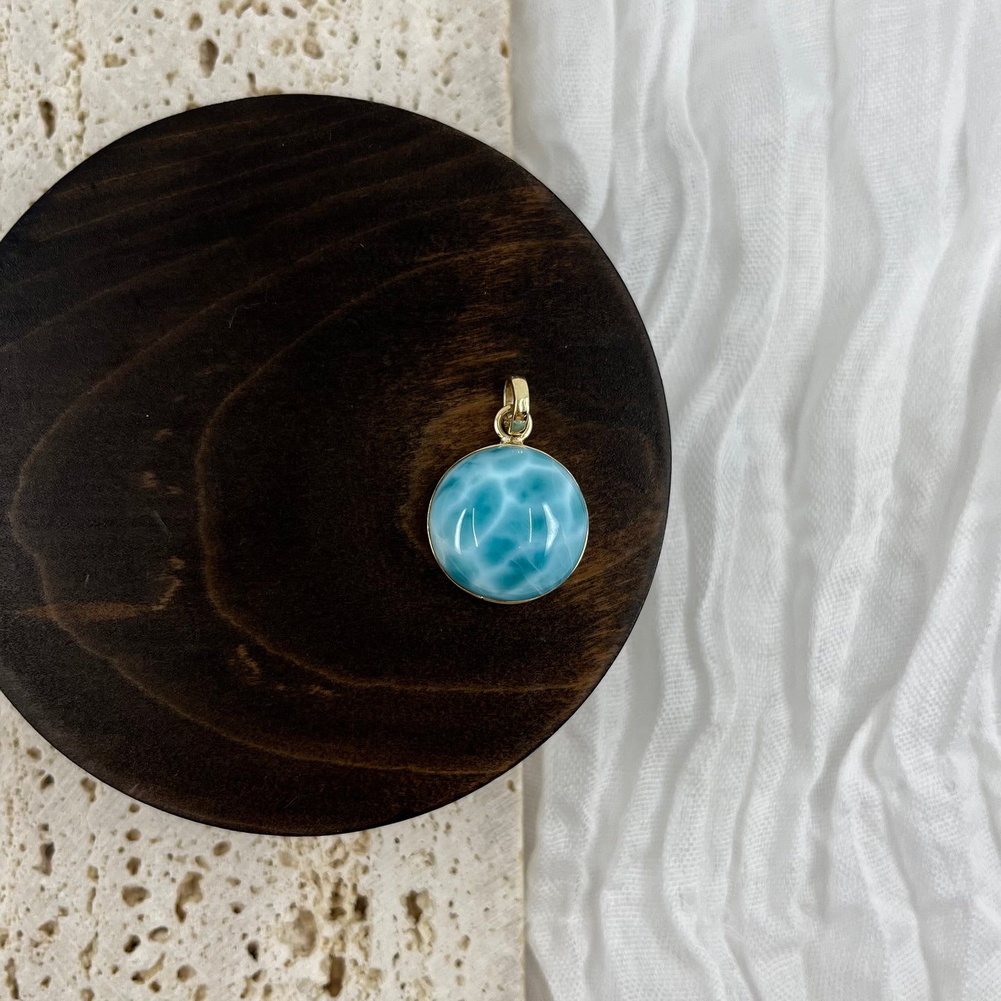 Larimar Necklace Gold Pendant #29