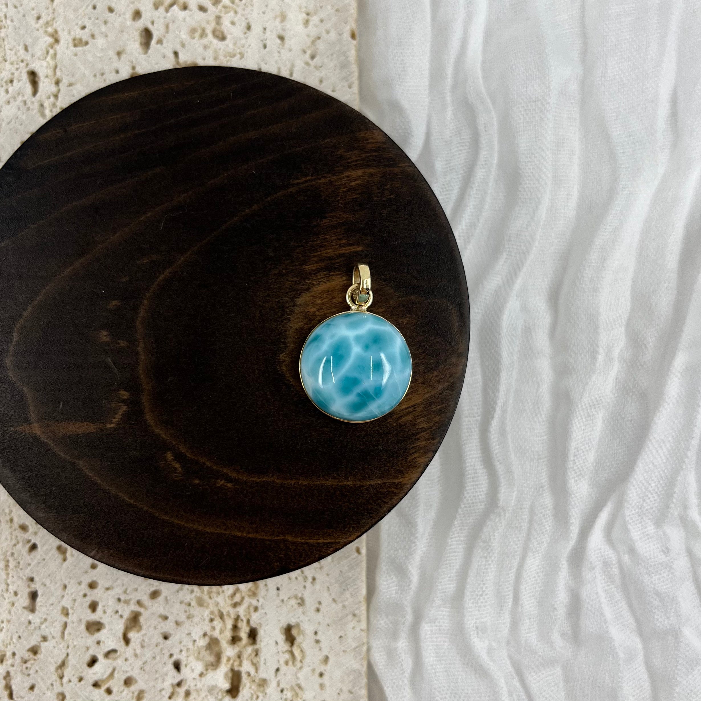 Larimar Gold Pendant