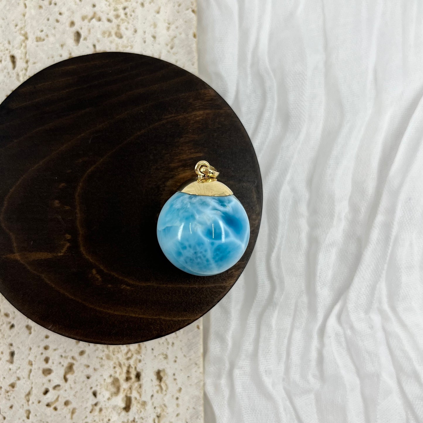 【NEW】Larimar Necklace Gold Pendant #28