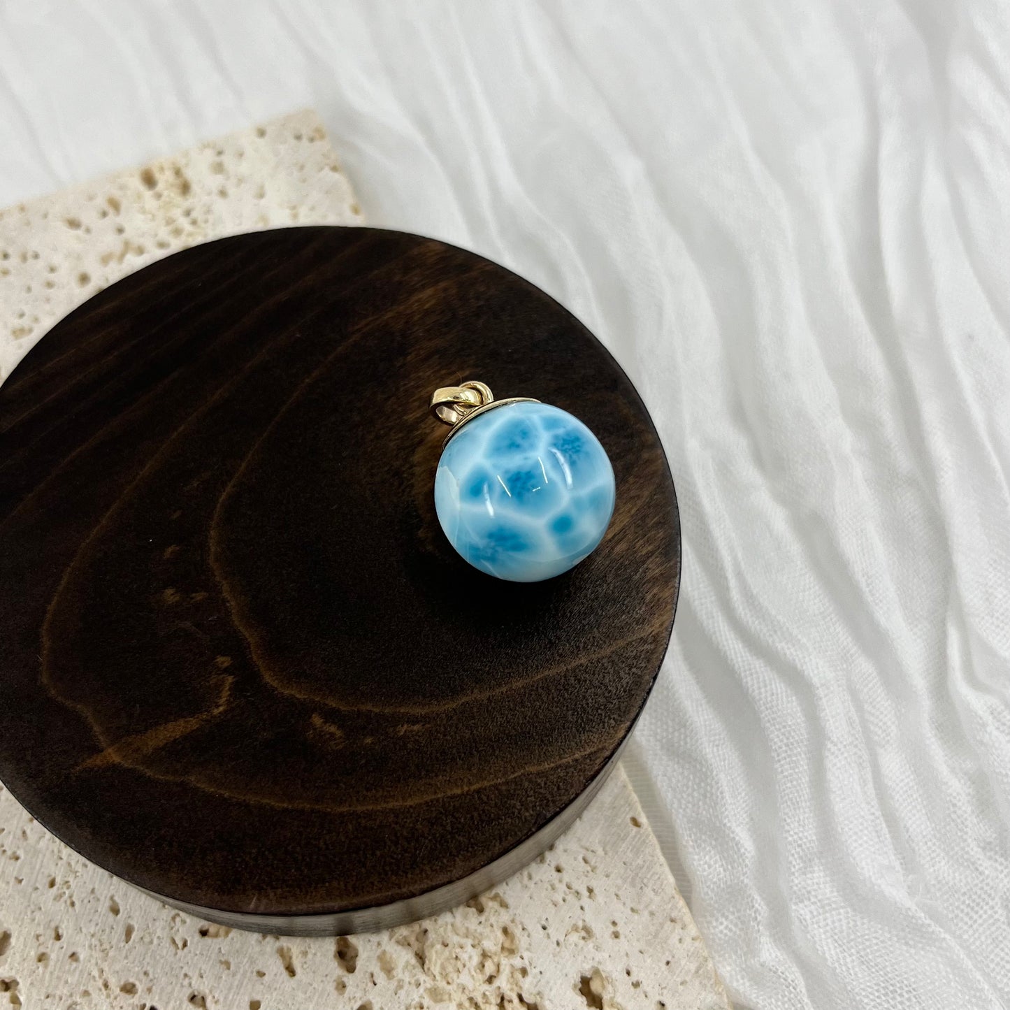 【NEW】Larimar Necklace Gold Pendant #26