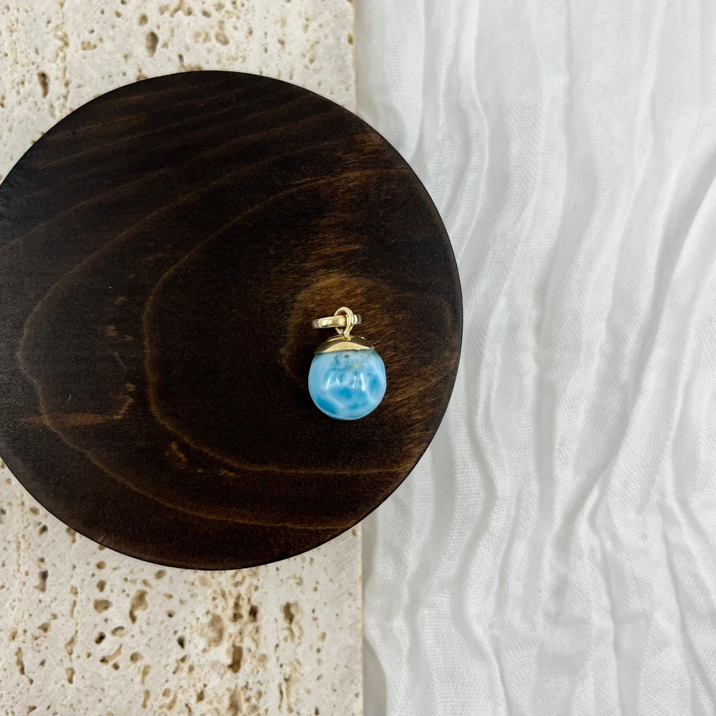 【NEW】Larimar Necklace Gold Pendant #25