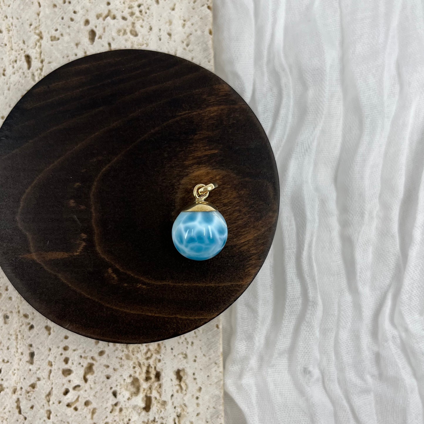 【NEW】Larimar Necklace Gold Pendant #21