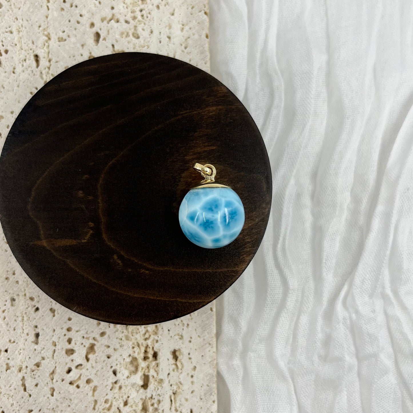 【NEW】Larimar Necklace Gold Pendant #26