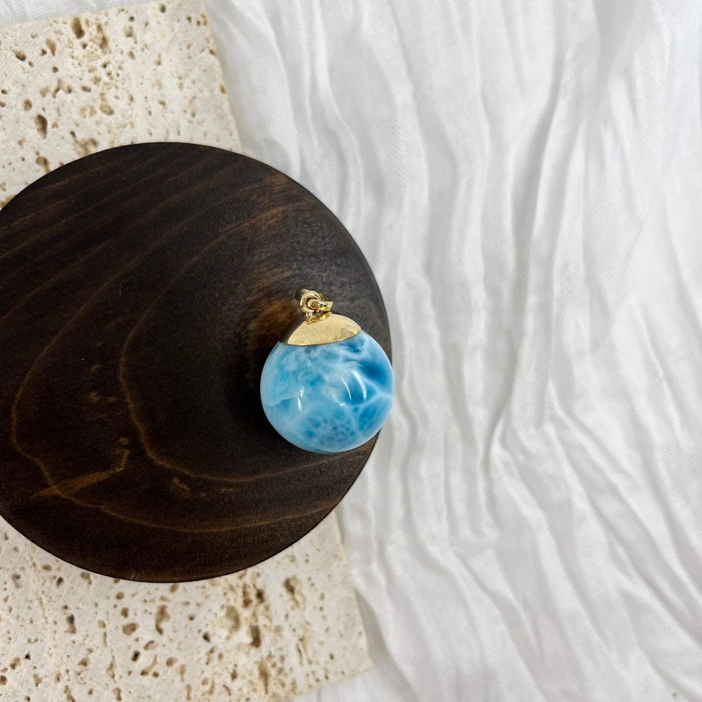 【NEW】Larimar Necklace Gold Pendant #28