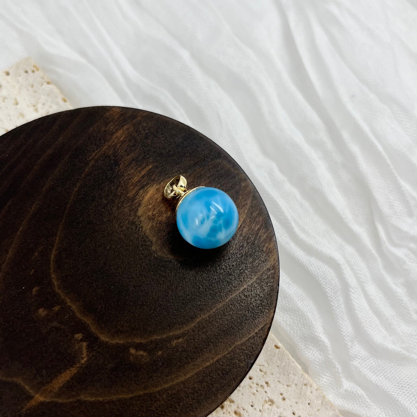 【NEW】Larimar Necklace Gold Pendant #23