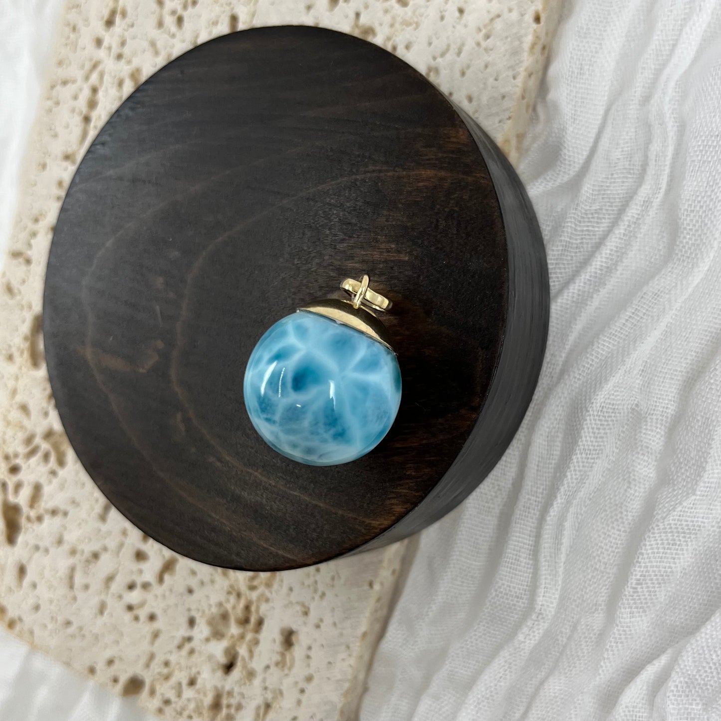 【NEW】Larimar Necklace Gold Pendant #27