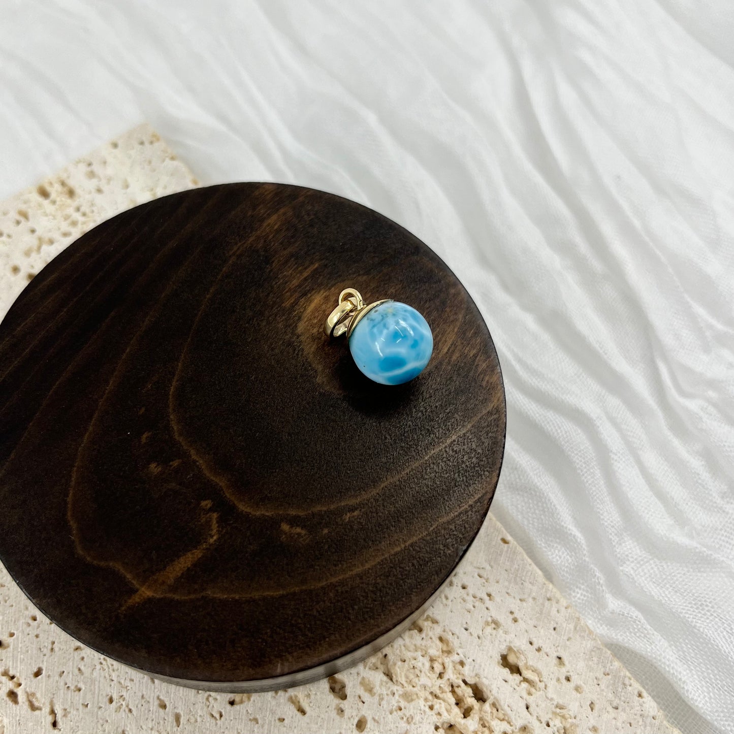 【NEW】Larimar Necklace Gold Pendant #25