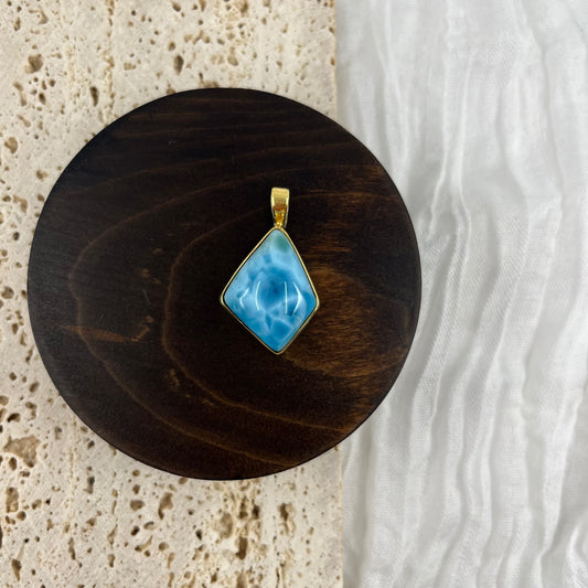 【NEW】Larimar Necklace Gold Pendant #20