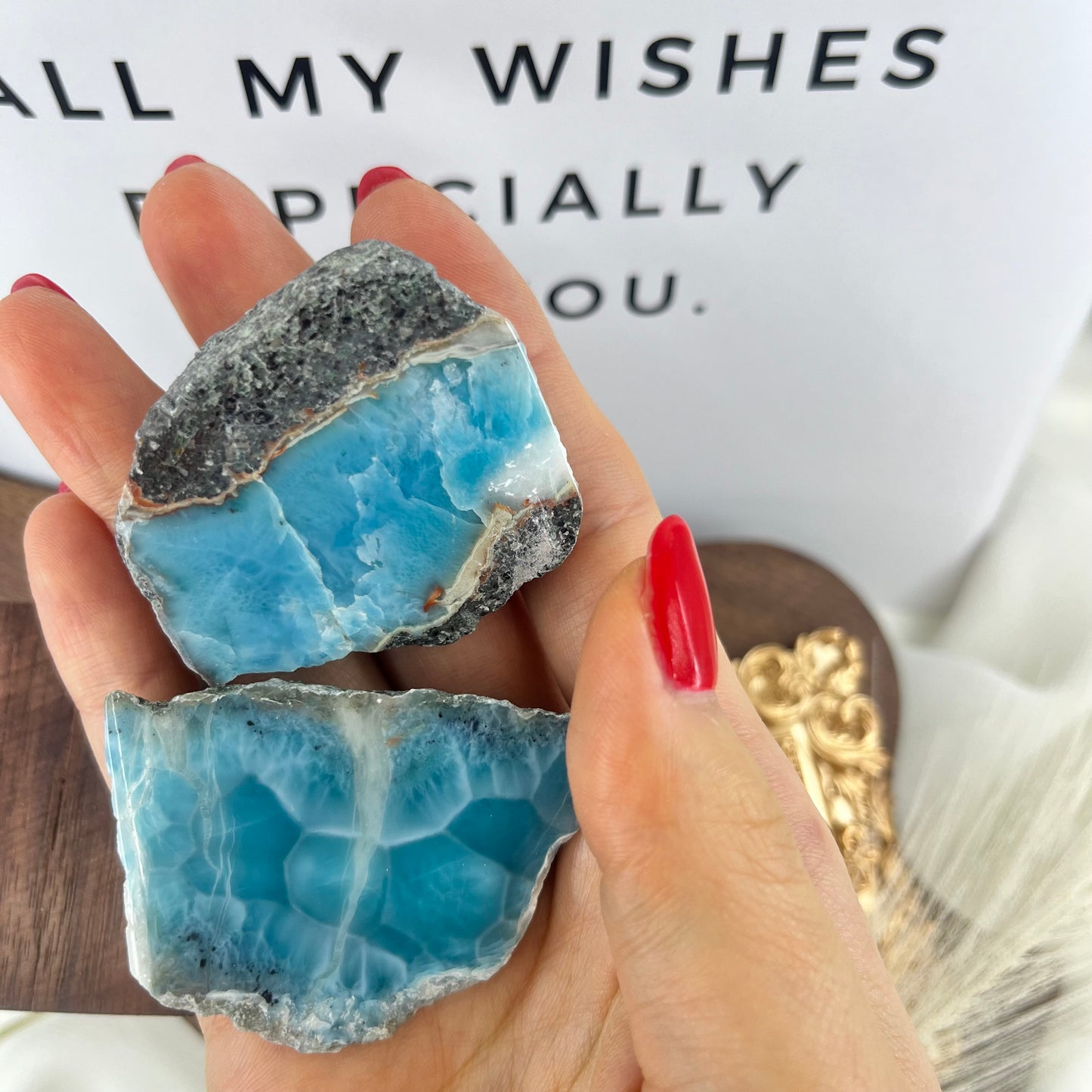 【NEW】Larimar Raw Stone【A】1/2