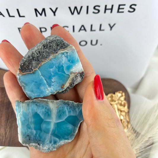 【NEW】Larimar Raw Stone【A】1/2