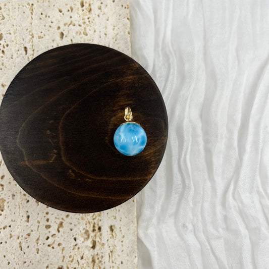 【NEW】Larimar Necklace Gold Pendant #22