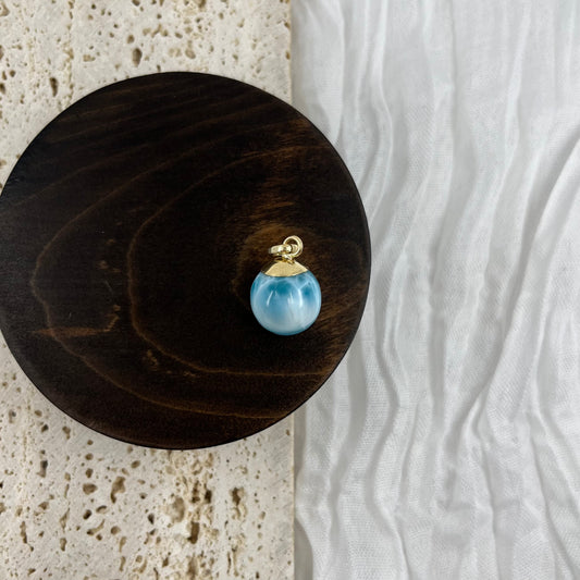 【NEW】Larimar Necklace Gold Pendant #24