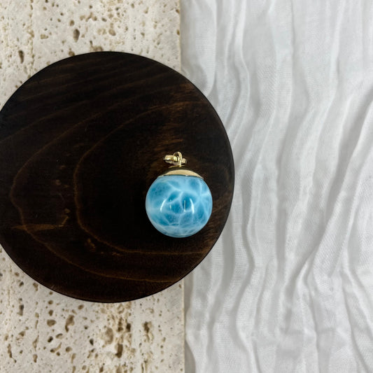 【NEW】Larimar Necklace Gold Pendant #27
