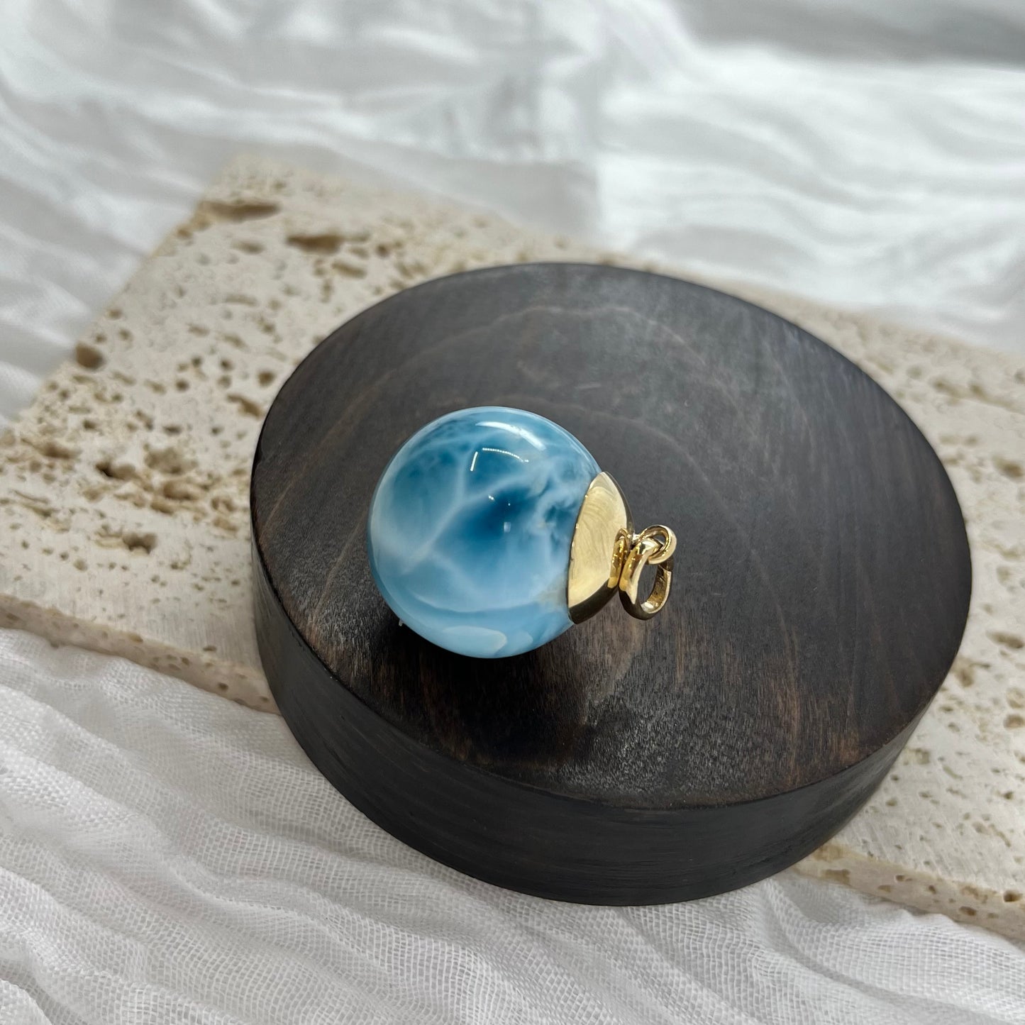 【NEW】Larimar Necklace Gold Pendant #28