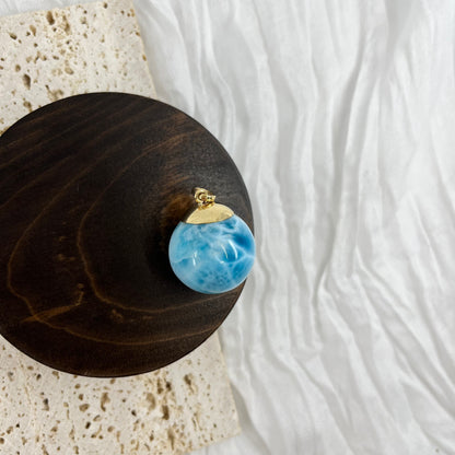 【NEW】Larimar Necklace Gold Pendant #28