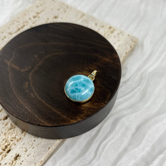 Larimar Necklace Gold Pendant #29