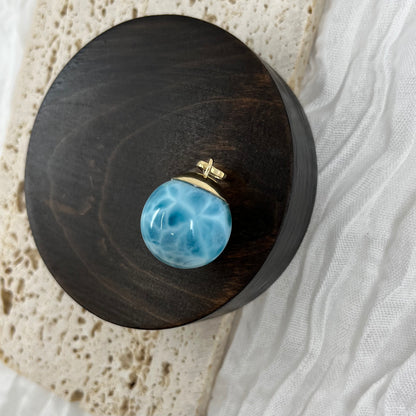 【NEW】Larimar Necklace Gold Pendant #27
