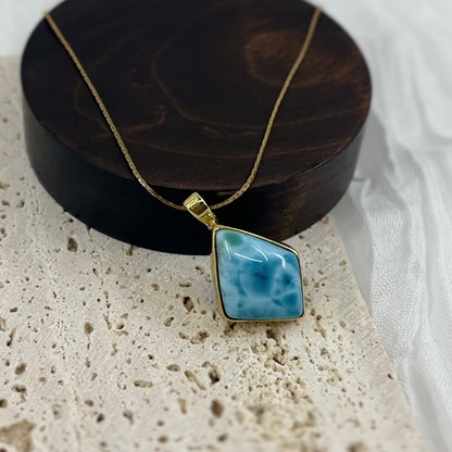 【NEW】Larimar Necklace Gold Pendant #20