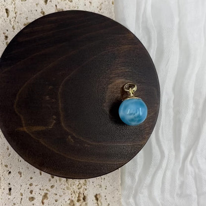 【NEW】Larimar Necklace Gold Pendant #23
