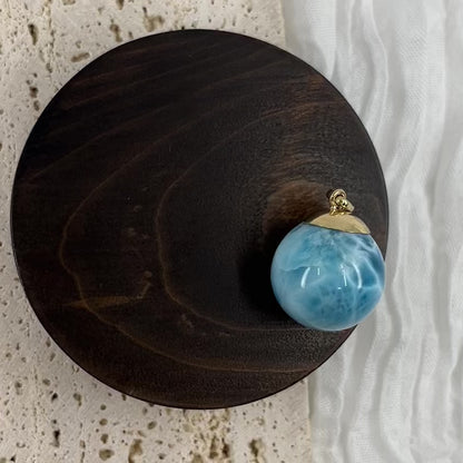 【NEW】Larimar Necklace Gold Pendant #28