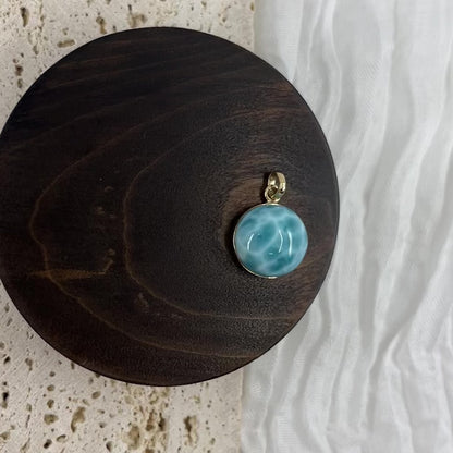 Larimar Necklace Gold Pendant #29